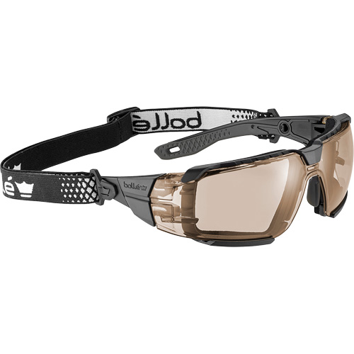 RUSH+ 2.0 XP M/L Safety Glasses with Black & Grey Frame, Copper Lens, Anti-Fog/Anti-Scratch, ANSI Z87+ Superchem Industries