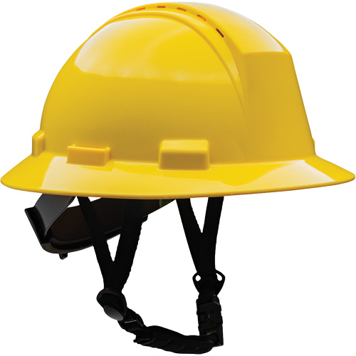 Kilimanjaro Full Brim Safety Helmet with HDPE Shell, Meets CSA Type 2, Ratchet Suspension, Vented Superchem Industries