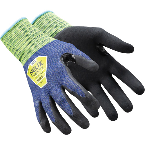 Helix&reg; 3051 Thin Work Gloves, 6/X-Small, 21 Gauge, Foam Nitrile Coated, ASTM ANSI Level A4/EN 388 Level D Superchem Industries