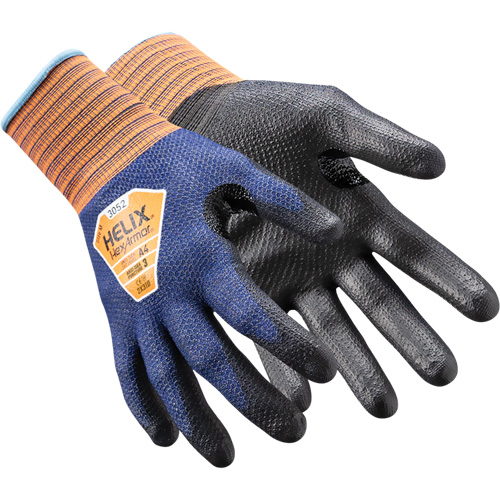 Helix&reg; 3052 Thin Work Gloves, 10/X-Large, 21 Gauge, Polyurethane Coated, ASTM ANSI Level A4/EN 388 Level D Superchem Industries