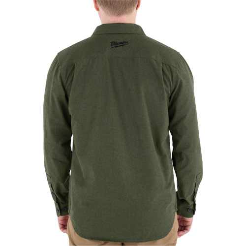 GRIDIRON Flannel Shirt, Men's, Large, Green Superchem Industries