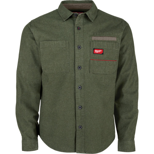 GRIDIRON Flannel Shirt, Men's, Large, Green Superchem Industries