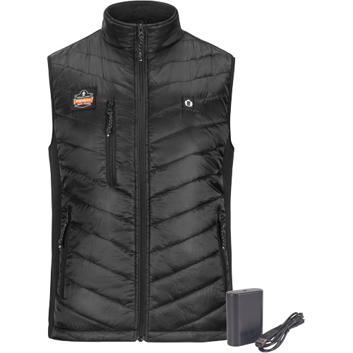 N-Ferno&reg; Rechargeable Heated Vest with Battery Power Bank, Men's/Unisex/Women's, 3X-Large, Black Superchem Industries