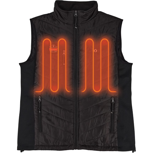 N-Ferno&reg; Rechargeable Heated Vest with Battery Power Bank, Men's/Unisex/Women's, 3X-Large, Black Superchem Industries