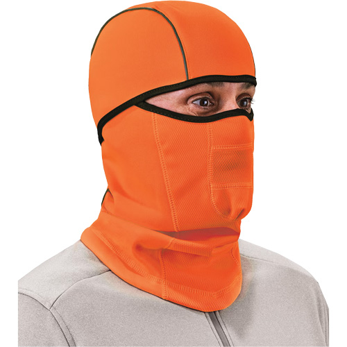 N-Ferno&reg; Wind-Proof & Hinged Balaclava Face Mask, Fleece, Orange Superchem Industries