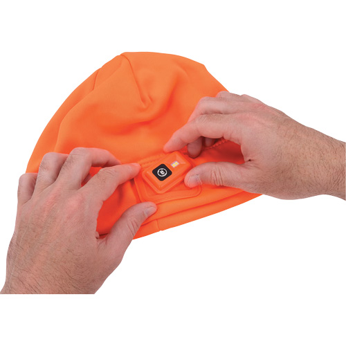 N-Ferno&reg; Winter Skull Cap with LED Rechargeable Light, Fleece Lining, One Size, Orange Superchem Industries