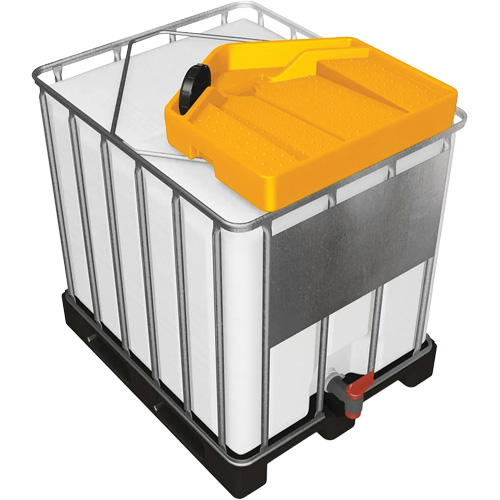Large 3.9 Gal. Yellow Chemically-Resistant Polyethylene IBC Funnel Superchem Industries