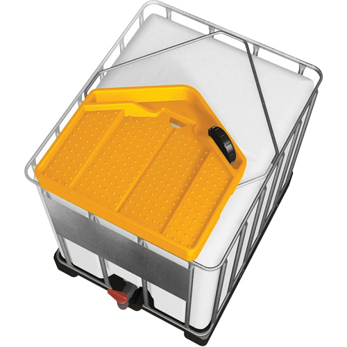 Large 3.9 Gal. Yellow Chemically-Resistant Polyethylene IBC Funnel Superchem Industries