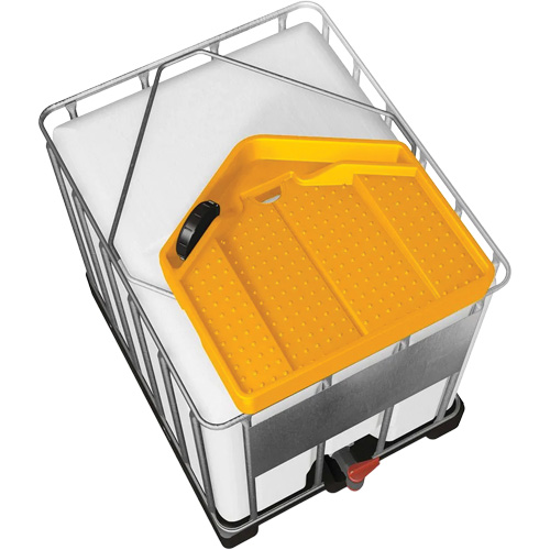 Large 3.9 Gal. Yellow Chemically-Resistant Polyethylene IBC Funnel Superchem Industries