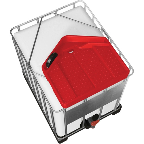 Grand entonnoir rouge en poly&eacute;thyl&egrave;ne r&eacute;sistant aux produits chimiques pour GRV, capacit&eacute; de 3,9 gal. Superchem Industries