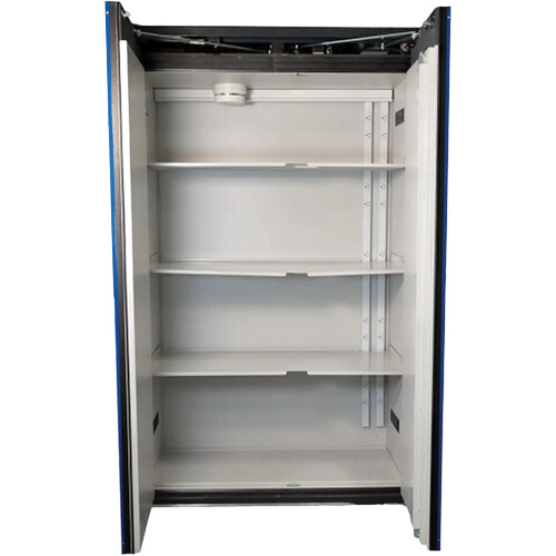 Armoire dentreposage de batteries lithium-ion avec recharge int&eacute;gr&eacute;e et r&eacute;sistance au feu de 90 minutes Superchem Industries