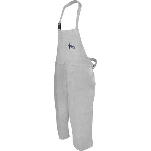 Tablier de soudage en cuir, Salopette &agrave; jambes fendues, 42" lo, Gris perle Superchem Industries