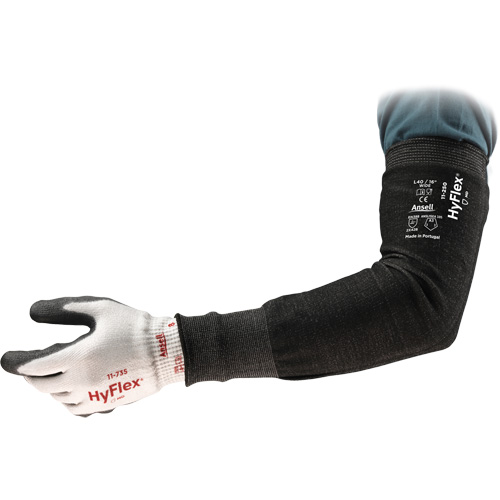 HyFlex 11-250 Cut-Resistant Sleeve, Intercept, 18", ASTM ANSI Level A3, Black Superchem Industries