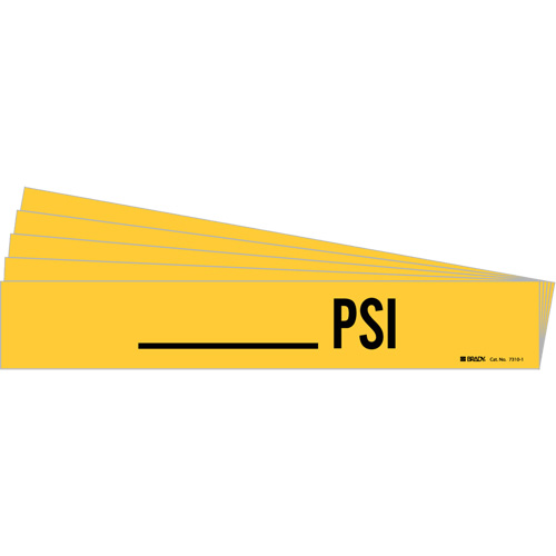 Marqueur de tuyau PSI, Autocollant, 2-1/4" h x 14" la, Noir sur jaune Superchem Industries