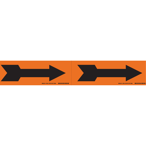 Arrow Pipe Markers, Self-Adhesive, 2-1/4" H x 7" W, Black on Orange Superchem Industries