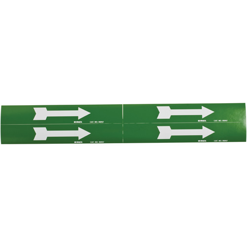 Arrow Pipe Markers, Self-Adhesive, 1-1/8" H x 7" W, White on Green Superchem Industries
