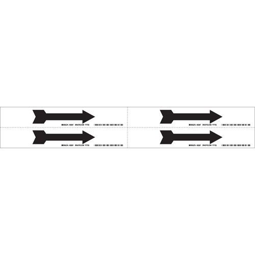 Arrow Pipe Marker, Self-Adhesive, 1-1/8" H x 7" W, Black on White Superchem Industries