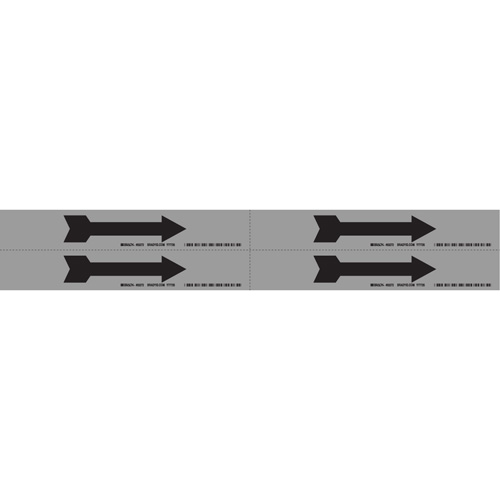 Arrow Pipe Marker, Self-Adhesive, 1-1/8" H x 7" W, Black on Aluminum Superchem Industries