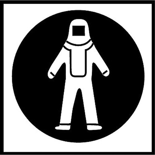 Right to Know Pictogram Labels - Full Protection Suit, Vinyl, Sheet, 5/8" L x 3/4" W Superchem Industries