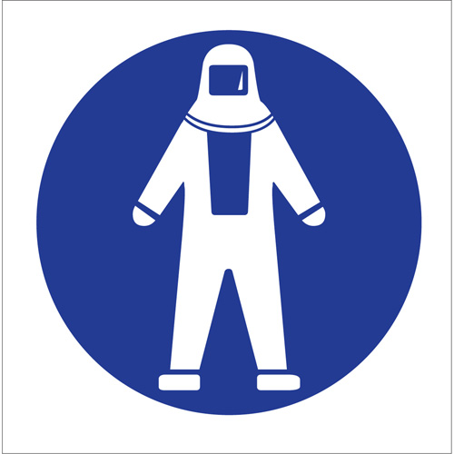 Right to Know Pictogram Labels - Full Protection Suit, Vinyl, Sheet, 1-1/4" L x 1-1/2" W Superchem Industries