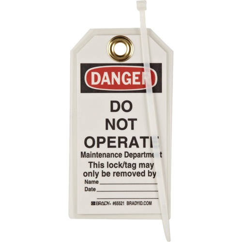 Lockout Tags, Plastic, 3" W x 5-1/2" H, English Superchem Industries