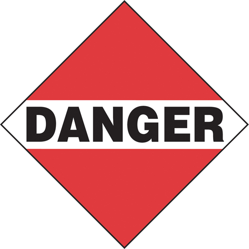 Plaque-&eacute;tiquette TMD danger chargement commun, Vinyle adh&eacute;sif Superchem Industries