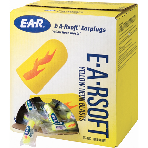 E-A-Rsoft Yellow Neon Blasts Earplugs, Bulk - Polybag Superchem Industries