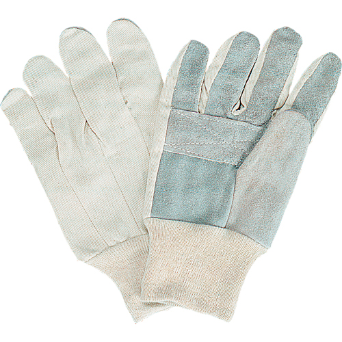 Gants de travail d'usage standard, Grand, Paume en Cuir de vache refendu Superchem Industries