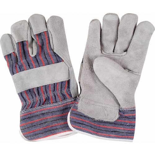 Rugged Fitters Gloves, Large, Split Cowhide Palm, Cotton Inner Lining Superchem Industries