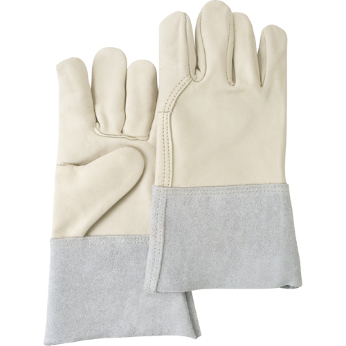 Standard-Duty Work Gloves, Large, Grain Cowhide Palm Superchem Industries