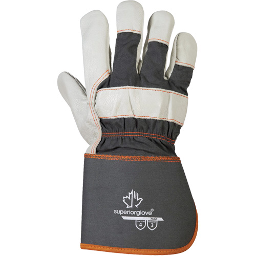 Endura&reg; Fitters Work Gloves, One Size, Grain Cowhide Palm, Cotton Inner Lining Superchem Industries