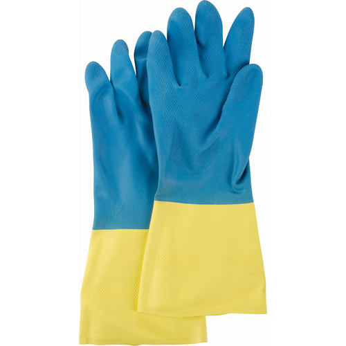 Two Tone NS53 Gloves, Size Medium/8, 13" L, Neoprene/Rubber Latex, Flock-Lined Inner Lining, 28-mil Superchem Industries