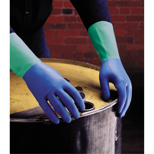 Protector Gloves, Size 6/Small/6.5, 13" L, Nitrile/Rubber Latex, Flock-Lined Inner Lining, 28-mil Superchem Industries