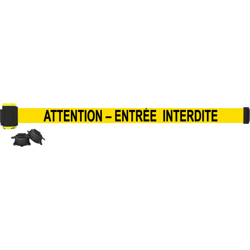 Wall Mount Barrier, Plastic, Magnetic Mount, 7', Black and Yellow Tape Superchem Industries