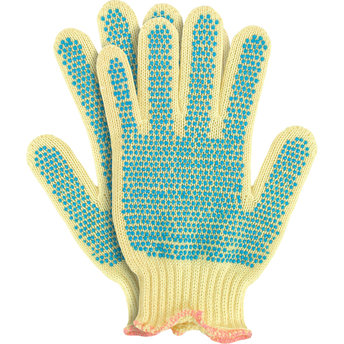 Knit Gloves with Dots, Size Small/7, 7 Gauge, PVC Coated, Kevlar&reg; Shell, ANSI/ISEA 105 Level 2 Superchem Industries