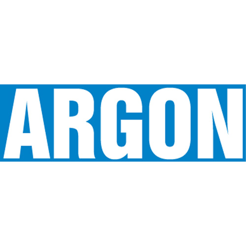 Marqueurs de tuyau "Argon", Autocollant, 2-1/2" h x 12" la, Blanc/bleu Superchem Industries