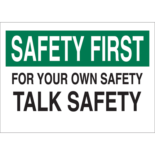 Enseigne  Talk Safety , 10" x 14", Aluminium, Anglais Superchem Industries
