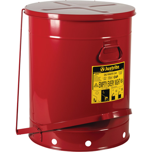 Contenants pour d&eacute;chets huileux, Homologu&eacute; FM/List&eacute; UL, 21 gal. US, Rouge Superchem Industries