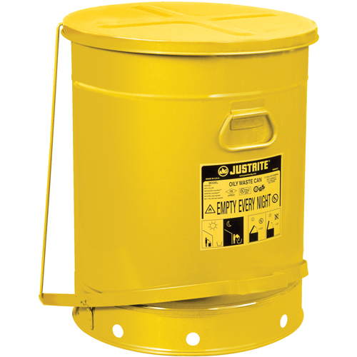 Contenants pour d&eacute;chets huileux, Homologu&eacute; FM/List&eacute; UL, 21 gal. US, Jaune Superchem Industries