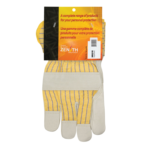 Winter-Lined Patch-Palm Fitters Gloves, Large, Grain Cowhide Palm, Cotton Fleece Inner Lining Superchem Industries