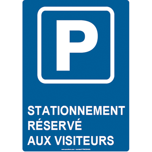 Reserved Parking Sign, 14" x 10", Aluminum, French with Pictogram Superchem Industries