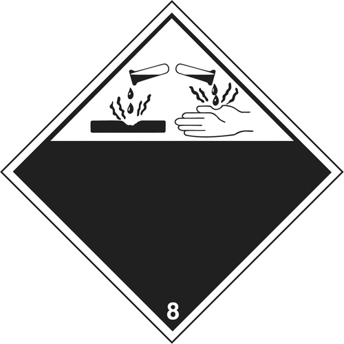 Plaque-&eacute;tiquette TMD mati&egrave;res corrisives, Plastique Superchem Industries