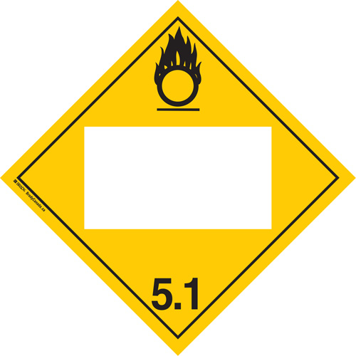 Plaque-&eacute;tiquette TMD oxidant, Vinyle adh&eacute;sif Superchem Industries