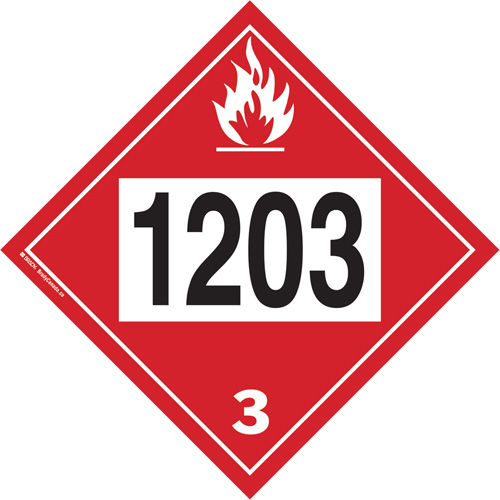 1203 Gasohol & Gasoline Flammable Liquid TDG Placard, Plastic Superchem Industries