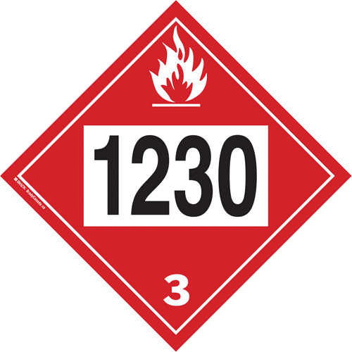 1230 Methanol TDG Placard, Plastic Superchem Industries