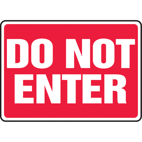 "Do Not Enter" Sign, 10" x 14", Aluminum, English Superchem Industries