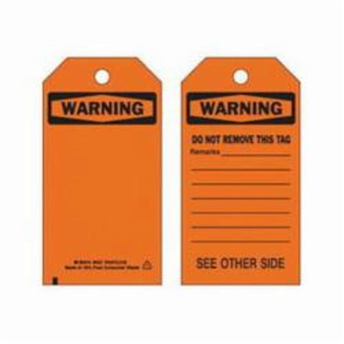 Self-Laminating Safety Tags, Polyester, 3" W x 5-3/4" H, English Superchem Industries