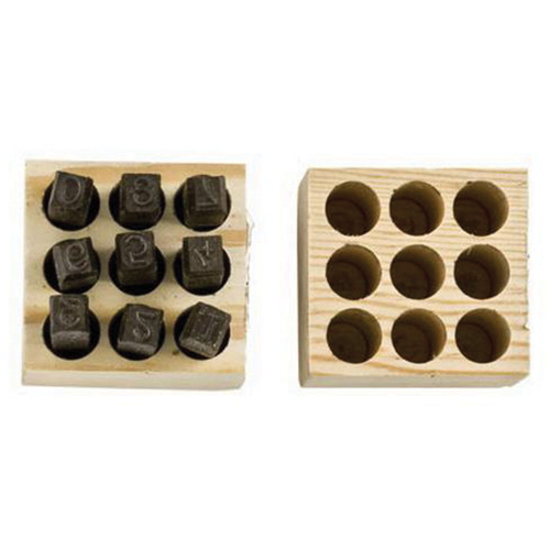 Jeux de tampons num&eacute;rot&eacute;s en acier, # 4/6/3/2/1/8/9/7/5, 1/4" Superchem Industries