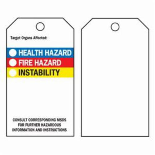 Right-To-Know Tags, Polyester, 3" W x 5-3/4" H, English Superchem Industries