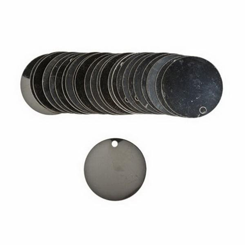 Blank Write-On Valve Tags, Stainless Steel, 1.5" dia Superchem Industries